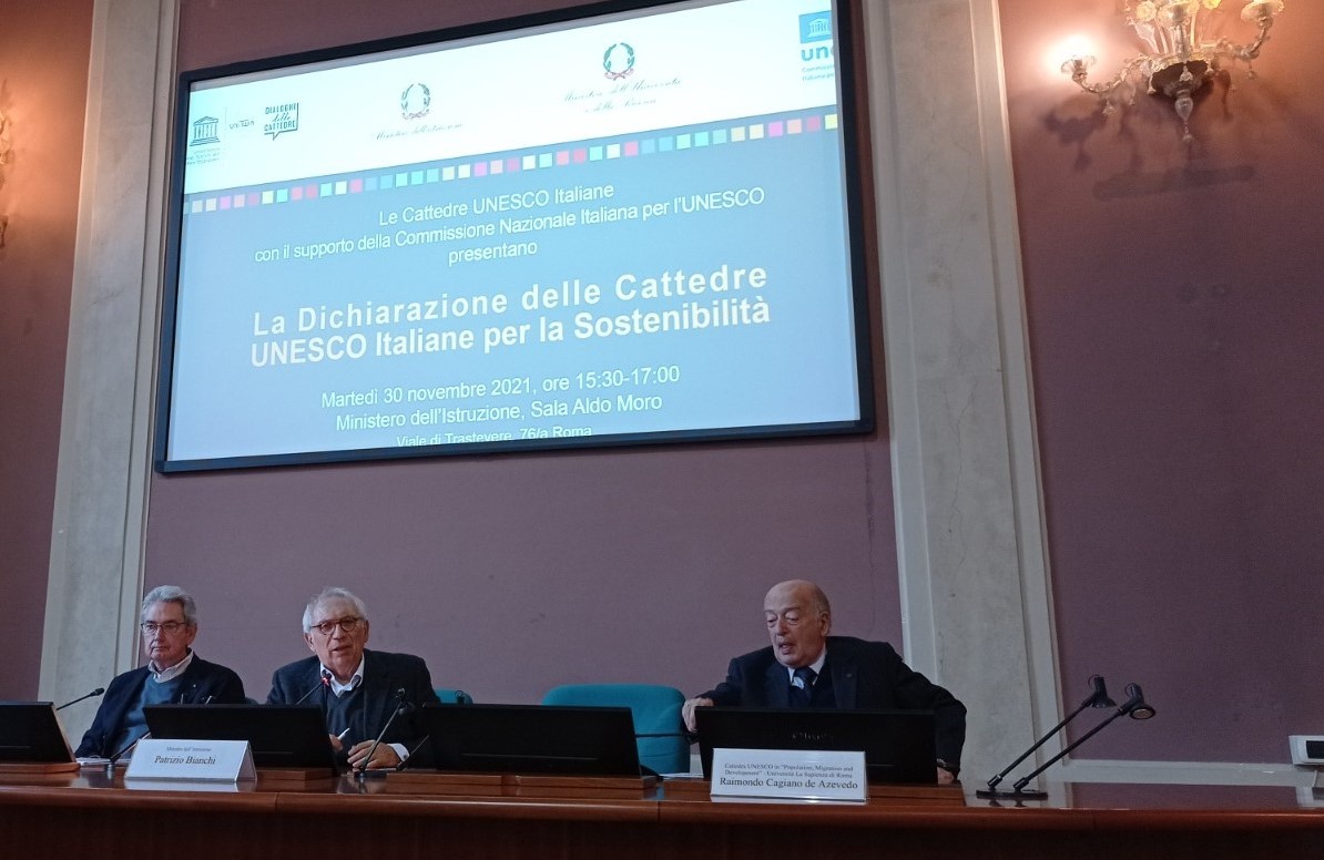 La Declaración de las Cátedras UNESCO italianas de Sostenibilidad