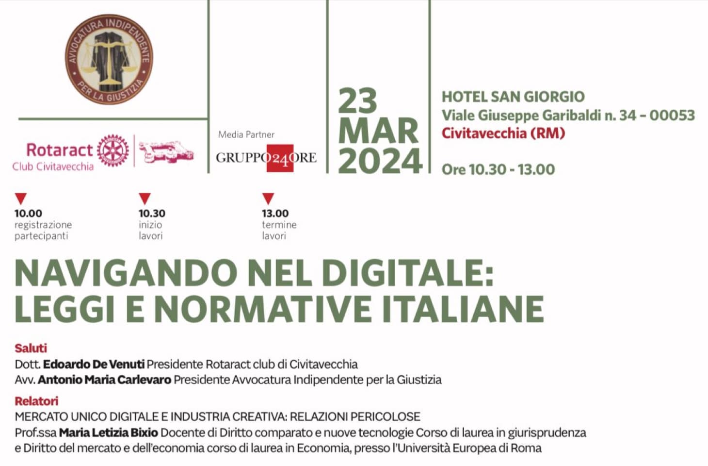 Convegno “Navigando nel digitale: leggi e normative italiane”