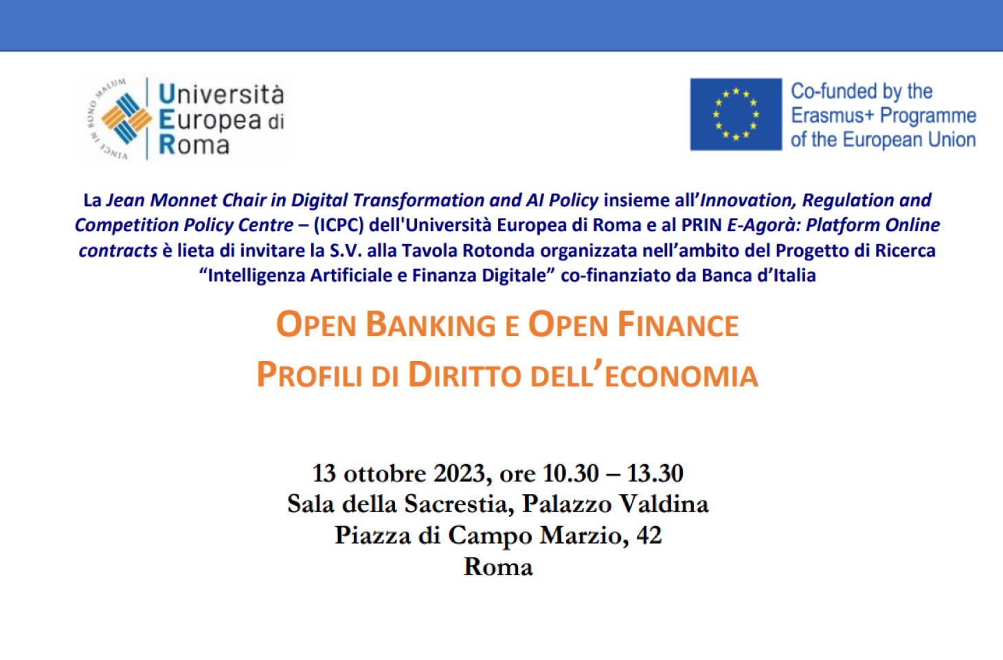 Open banking e open finance. Profili di diritto dell’economia