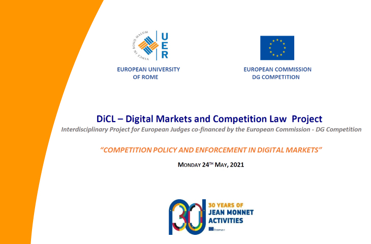 DiCL Project – 24th May – Competition policy and enforcement in digital markets