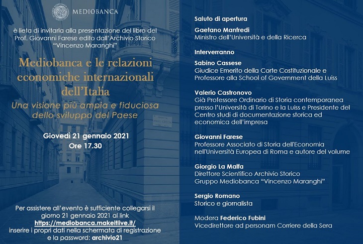 Mediobanca presenta il libro del Prof. G. Farese