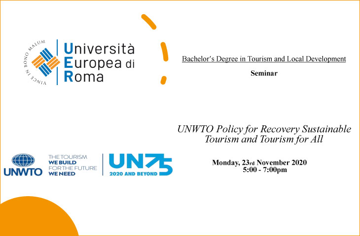 Seminar – UNWTO Policy for Recovery Sustainable Tourism and Tourism for All